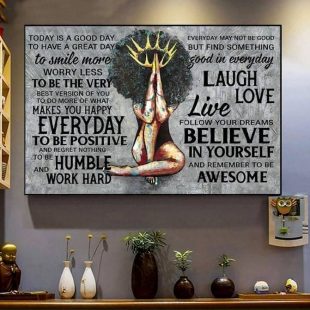 Canvas Wall Art Home Decor Black Queen Today Is A Good Day To Smile More CA303