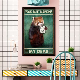 Canvas Wall Art Home Decor Funny Otter Your Butt Napkins My Lord Canvas CA310