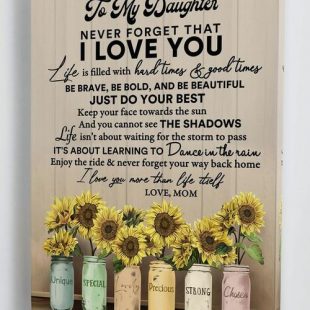 Canvas Wall Art Home Decor Gift For Daughter From Mom – Never Forget That I Love You CA271